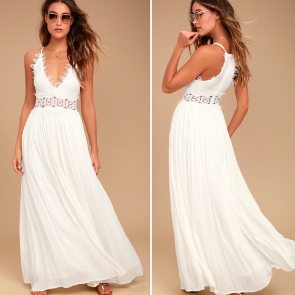 Lulu’s White, “This is Love” Maxi Dress